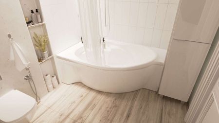 Ванна акриловая 1MarKa Ergonomika 01эрг17511л 175х110 пристенная асимметричная без каркаса