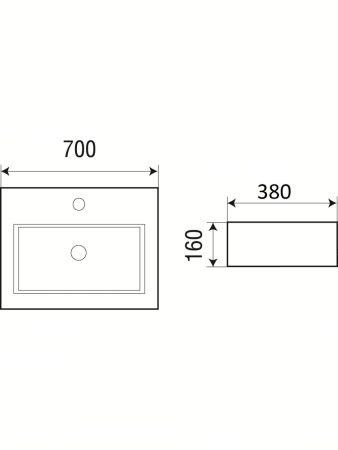 Раковина из сантехнического фаянса WeltWasser WW SK 10000003922 40 см накладная цвет белый 1 отверстие под смеситель