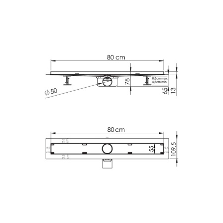 Душевой лоток Vincea ALMIRA-S SAY.602.80.S.U напольный