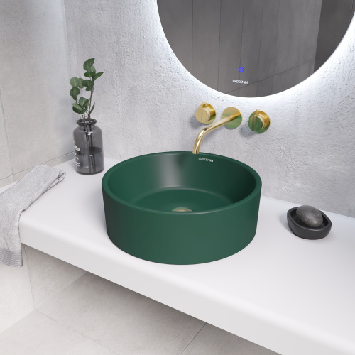Раковина Grossman Color 40 см GR-3013OLM накладная цвет светло-зеленый матовый - фото 3
