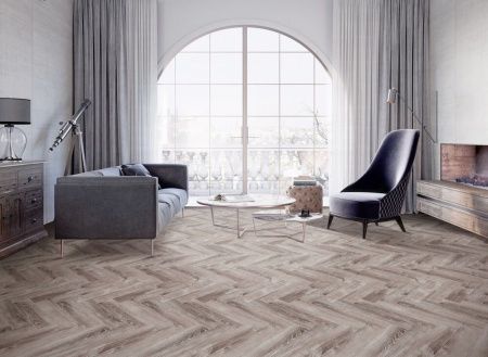 SPC ламинат CronaFloor Herringbone Дуб Тулон H009 Т070829 толщина 0,45 см 42 класс 640х128