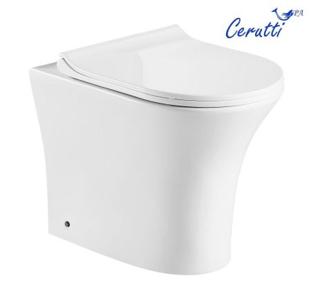 Унитаз приставной Cerutti SPA CT7842 белый с сиденьем микролифт безободковый каскадный смыв