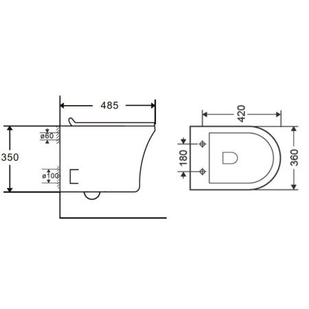 Унитаз подвесной Orange C01-100W белый с сиденьем микролифт душевой смыв