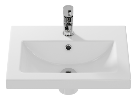 Раковина мебельная керамическая Cersanit Como 50 S-UM-COM50/1-w 50х40 накладная цвет белый 1 отверстие под смеситель