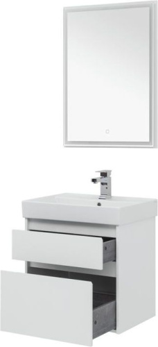 Комплект мебели: тумба с раковиной + зеркало Aquanet Nova Lite 00242921 60,5х45,7х145 напольный/подвесной - фото 5