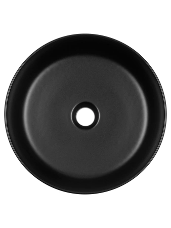 Раковина из сантехнического фарфора Wonzon & Woghand Erie WW-RN4076-MB 40х40 накладная цвет черный без отверстий под смеситель