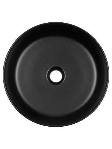 Раковина из сантехнического фарфора Wonzon & Woghand Erie WW-RN4076-MB 40х40 накладная цвет черный без отверстий под смеситель - фото 4