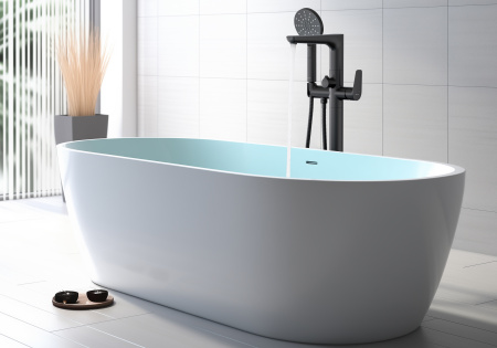 Смеситель Aquatek БЕТТА AQ1145MB напольный черный матовый