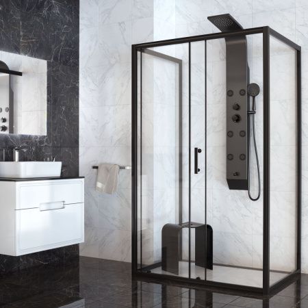 Душевая панель Taliente TA-G-A02Bb+s настенная цвет черный