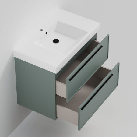 Тумба с раковиной La Fenice Elba TWIN NFNC-01-ELB-G-80-2-3-80 80х50 подвесная цвет серый