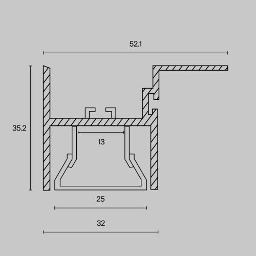 Алюминиевый профиль для натяжного потолка Maytoni Led Strip ALM012S-2M - фото 5