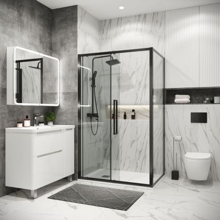 Душевая перегородка Grossman Cosmo 200.K33.02.70.42.00 70х195 стекло прозрачное профиль графит