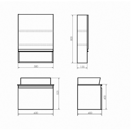 Тумба с раковиной Comforty 00-00001928CF 60x40x52,5 - фото 2