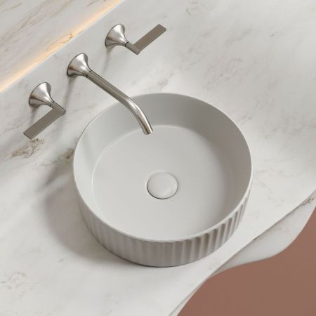 Раковина из сантехнического фарфора Ceramica Nova ELEMENT CN6057MSG 40х40 накладная цвет серый без отверстий под смеситель