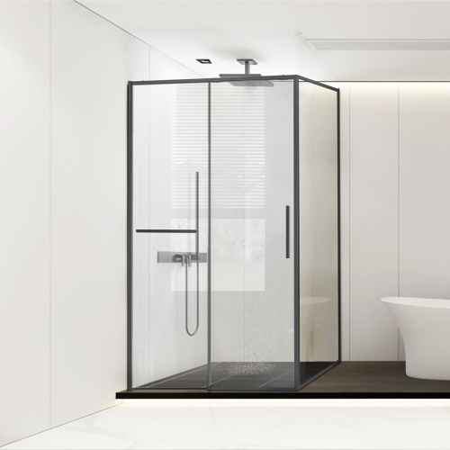Душевой уголок Vincea Slim Soft VSR-1SS1014CLGM 140х100 стекло прозрачное профиль вороненая сталь