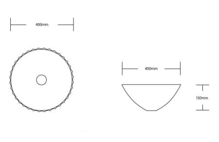 Раковина из сантехнического фарфора Cerutti SPA CR3301B 40х40 накладная цвет белый без отверстий под смеситель