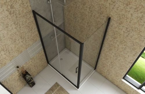 Душевой уголок Bravat Blackline BS120.3101B 120х80 стекло прозрачное профиль черный без поддона - фото 4