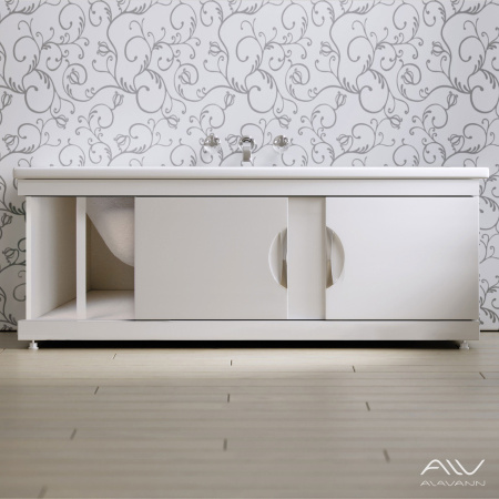 Экран под ванну Alavann Monaco 150 см ALV0262001 фронтальный МДФ раздвижной белый