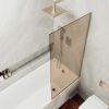 Душевая шторка на ванну Maybah Glass MGV-68-2у 60х140 стекло тонированное профиль бронза ориентация универсальная