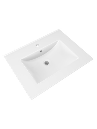 Раковина из сантехнического фарфора Teymi Ritta T51002 61х47 встраиваемая цвет белый 1 отверстие под смеситель