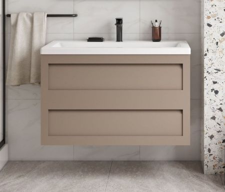 Тумба под раковину Art&Max PLATINO AM-Platino-1000-2C-SO-CM 100х50 подвесная цвет бежевый