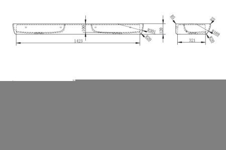 Раковина из полиэфирной смолы Abber KRISTALL AT2807Rubin 150х40 подвесная цвет красный без отверстий под смеситель