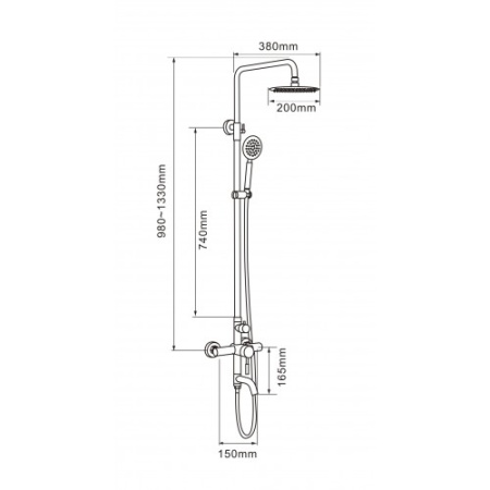 Душевая стойка Melana 1003P настенная