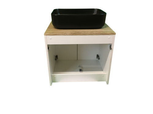 Тумба с раковиной Sintesi STL.W7023_SIN-LVB-APP-409BM 60х55х50 подвесная цвет темно-серый/коричневый/черный матовый - фото 3