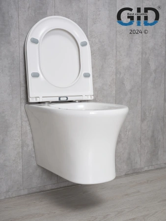 Унитаз подвесной Gid Concavo 62232Y белый с сиденьем микролифт безободковый смыв торнадо