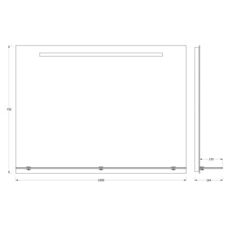 Зеркало с подсветкой Evoform Ledline-S BY 2158 100х80 подвесное
