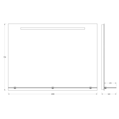 Зеркало в ванную Evoform Ledline-S BY 2158 100х75 цвет серый - фото 2