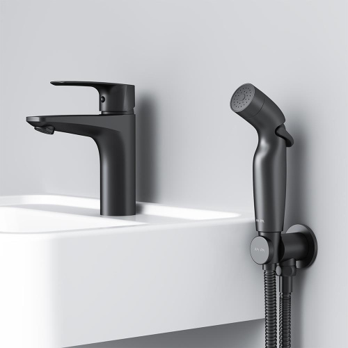 Смеситель Am.Pm Gem F90A03022 на раковину черный без термостата - фото 5
