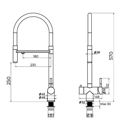 Смеситель для кухни Knotlor Infinity SS-16/RB на мойку бронза - фото 3