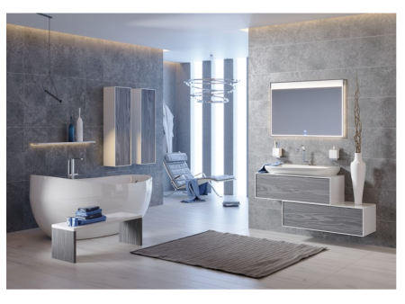 Тумба под раковину Aqwella Y GEN0310MG 100х40 подвесная цвет серый/белый