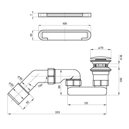 Слив-перелив для ванны Wellsee Useful Extras 231925000 золото