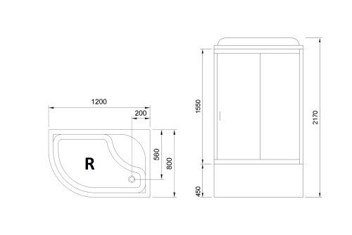 Душевая кабина Royal Bath ВК RB8120BK3-WT-R 120х80 асимметричная - фото 3