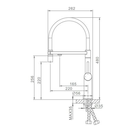 Смеситель для кухни Raglo R20 R20.63.09 на столешницу графит