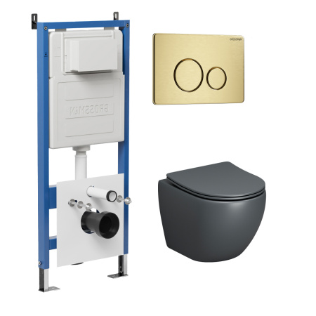 Инсталляция + кнопка смыва + унитаз Grossman Style 97.4455GMS.05.32M Инсталляция + кнопка смыва + унитаз Grossman Style 97.4455GMS.05.32M