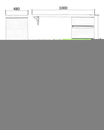 Тумба с раковиной Orange Sistema ST-40TUW+RAR 100х50 напольная цвет белый