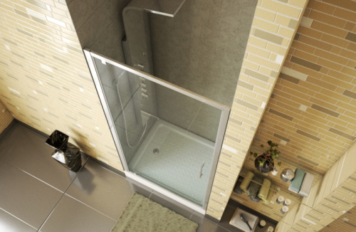 Душевая дверь Bravat Line BD100.4111A 100х200 стекло прозрачное профиль хром - фото 4