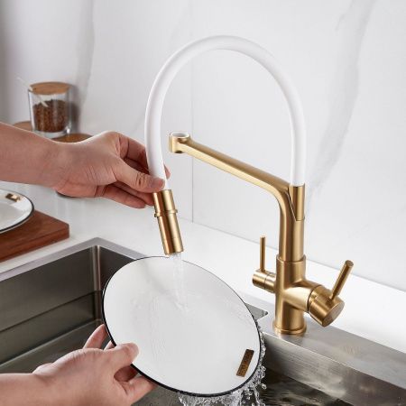 Смеситель для кухни Rose R658G на мойку золото
