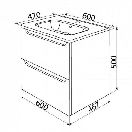 Тумба с раковиной Iddis Edifice EDI60W0i95K 60х50 подвесная цвет белый