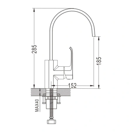 Смеситель для кухни Rose R1713 на мойку хром