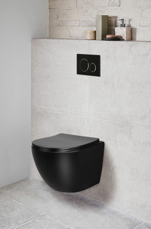 Унитаз подвесной Cerutti SPA CT9160 черный с сиденьем микролифт безободковый каскадный смыв