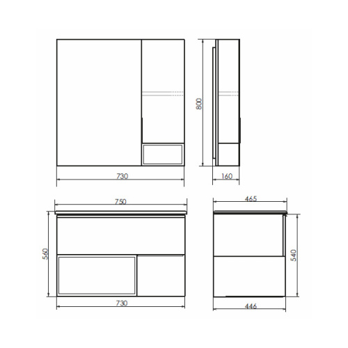 Тумба с раковиной Comforty 00-00000889CF 75x46,5x56 - фото 2