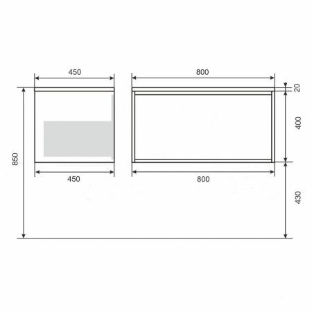 Тумба с раковиной Uperwood Next Premium 3930205166 80х50 цвет серый