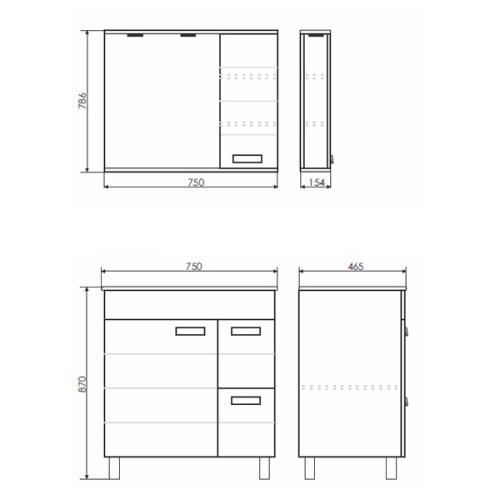 Тумба с раковиной Comforty 00-00016096CF 75,5x46,5x85,5 - фото 2