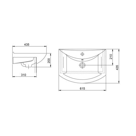 Раковина из сантехнического фарфора Santeri Грация 1.3120.3.S00.11B.0 60х40 встраиваемая цвет белый