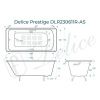 Ванна чугунная Delice Prestige DLR230611R-AS 175х75 пристенная прямоугольная без ножек с отверстиями под ручки