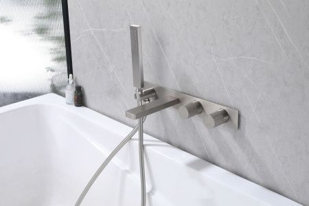 Смеситель для ванны и душа Abber Rund AF8730SP встраиваемый в стену сатин